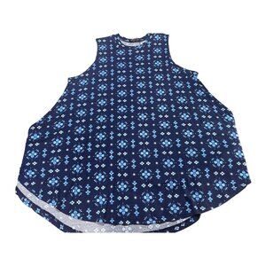 Lane Bryant Size 18/20 Womens Top  Blue Sleeveless Floral Print